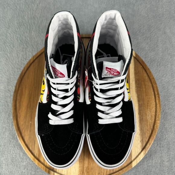 Vans Sk8 Hi Womens Size 6 Shoes Sneakers Black Suede Santa Flame Skate Atheltic - Picture 9 of 10